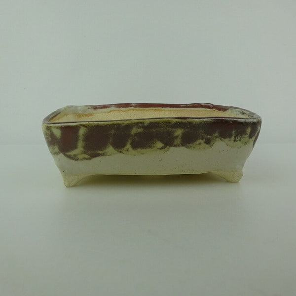 盆栽鉢 ゆうき祥石 小型 長辺 約 13.5cm 長方鉢 釉薬 観賞用  新品 p1198422501