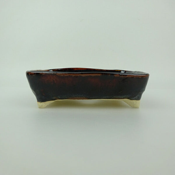 盆栽鉢 ゆうき祥石 小型 長辺 約 14cm 長方鉢 釉薬 観賞用  新品 h1198421147