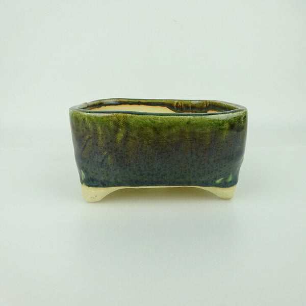 盆栽鉢 ゆうき祥石 小型 長辺 約 12.5cm 正方鉢 釉薬  新品 b1198422666