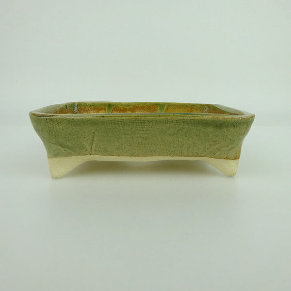 盆栽鉢 ゆうき祥石 小型 長辺 約 11.4cm 長方鉢 釉薬  新品 1198401347