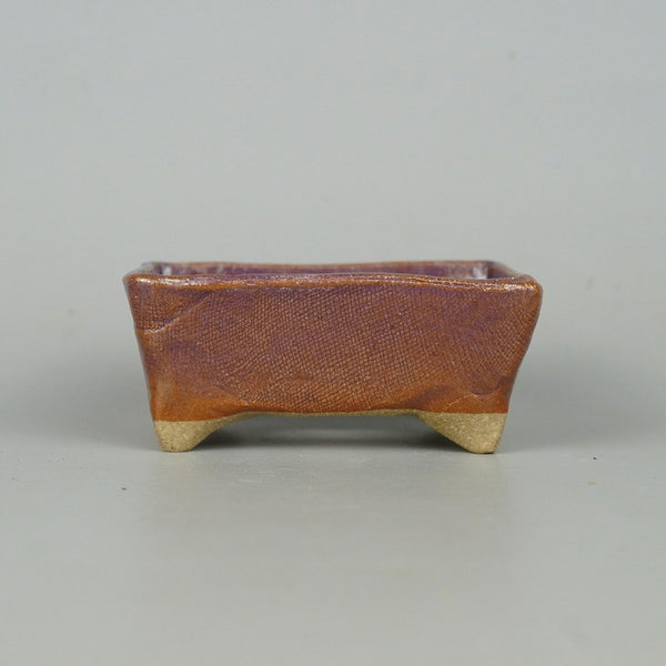 盆栽鉢 ゆうき祥石 小鉢 約8.2cm 長方鉢 釉薬  新品 r1198403939