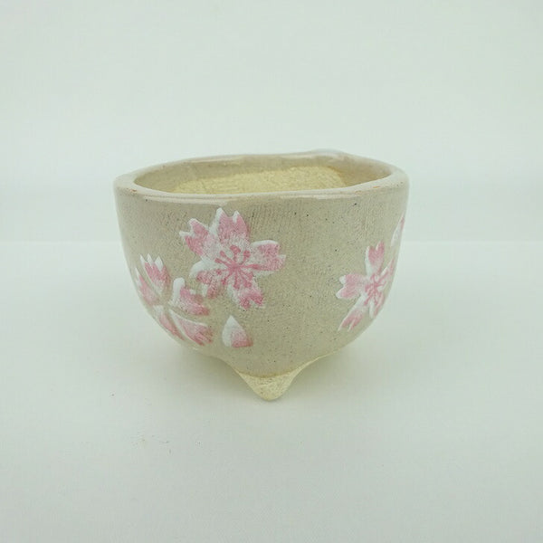 盆栽鉢 ゆうき祥石 小鉢 長辺 約 6.9cm 丸鉢 プリント 絵鉢 桜 サクラ さくら 釉薬 観賞用  新品 g1198423750