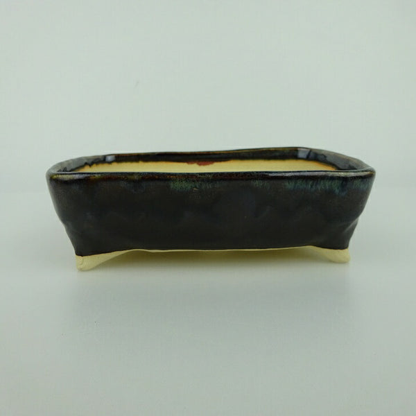 盆栽鉢 ゆうき祥石 小型 長辺 約 13.7cm 長方鉢 釉薬 観賞用  新品 j1198414818