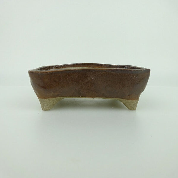 盆栽鉢 ゆうき祥石 小型 長辺 約 12.8cm 長方鉢 釉薬  新品 f1198414159