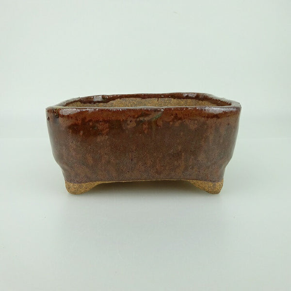 盆栽鉢 ゆうき祥石 小型 長辺 約 12cm 正方鉢 釉薬 観賞用  新品 1198407217