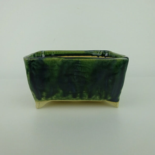 盆栽鉢 ゆうき祥石 小型 長辺 約 13.6cm 長方鉢 釉薬 観賞用  新品 e1198416256