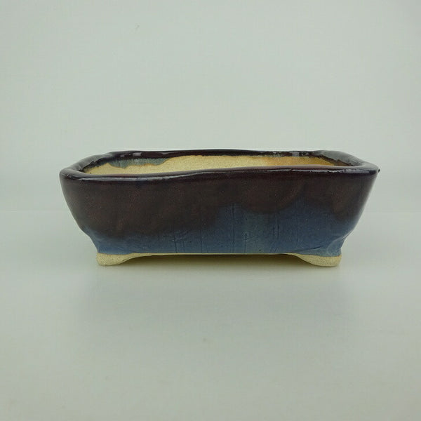 盆栽鉢 ゆうき祥石 小型 長辺 約 16.8cm 長方鉢 釉薬 観賞用  新品 t1198408036