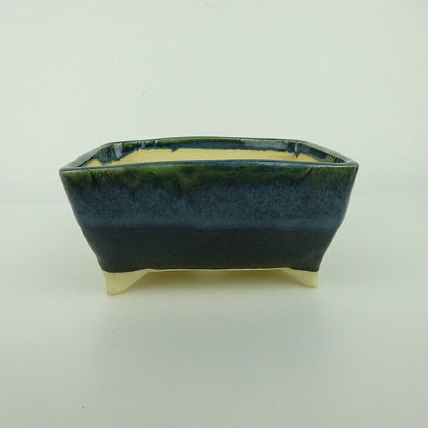 盆栽鉢 ゆうき祥石 小型 長辺 約 12.3cm 長方鉢 釉薬 観賞用  新品 w1198413360