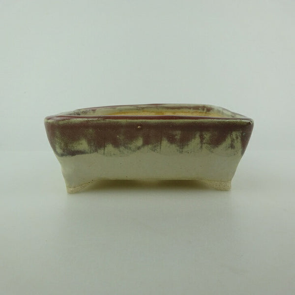 盆栽鉢 ゆうき祥石 小型 長辺 約 11.8cm 長方鉢 釉薬 観賞用  新品 x1198407192