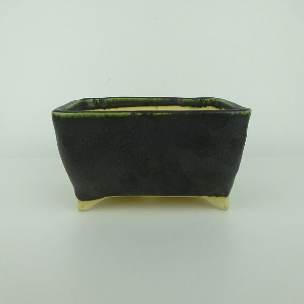 盆栽鉢 ゆうき祥石 小型 長辺 約 13.7cm 長方鉢 釉薬 観賞用  新品 q1198417955