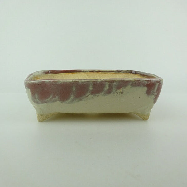 盆栽鉢 ゆうき祥石 小型 長辺 約 13.8cm 長方鉢 釉薬 観賞用  新品 l1198409536