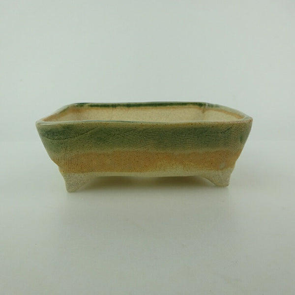 盆栽鉢 ゆうき祥石 小型 長辺 約 11.5cm 長方鉢 釉薬 観賞用  新品 w1198410777