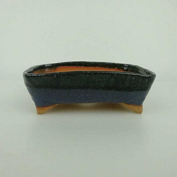 盆栽鉢 ゆうき祥石 小型 長辺 約 13.6cm 長方鉢 釉薬 観賞用  新品 m1198412207