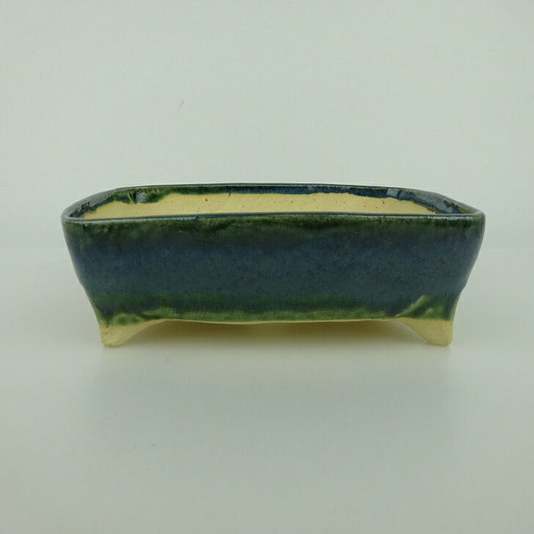 盆栽鉢 ゆうき祥石 小型 長辺 約 13.9cm 長方鉢 釉薬 観賞用  新品 q1198413428