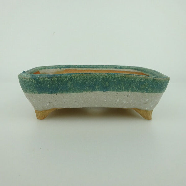 盆栽鉢 ゆうき祥石 小型 長辺 約 13.3cm 長方鉢 釉薬 観賞用  新品 v1198440515