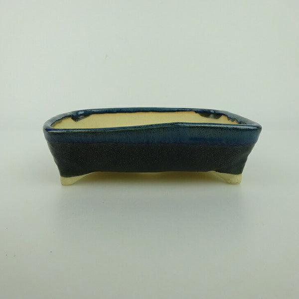 盆栽鉢 ゆうき祥石 小型 長辺 約 12.9cm 長方鉢 釉薬 観賞用  新品 n1198405349