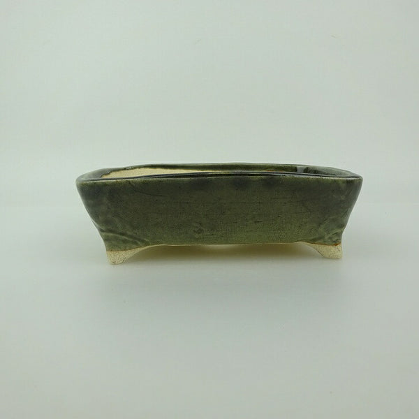 盆栽鉢 ゆうき祥石 小型 長辺 約 13.6cm 長方鉢 釉薬 観賞用  新品 o1198429454