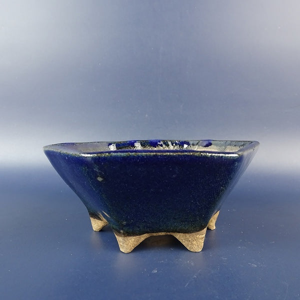 盆栽鉢 ゆうき祥石 小型 長辺 約 11.2cm 六角鉢 釉薬 s1198419501