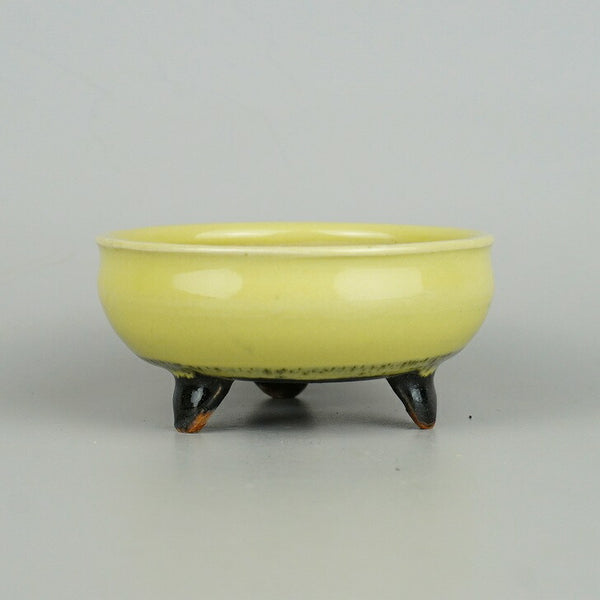 盆栽鉢 虹 平安虹泉 小鉢 長辺 約9.3cm 丸鉢 釉薬  新品 c1198408438