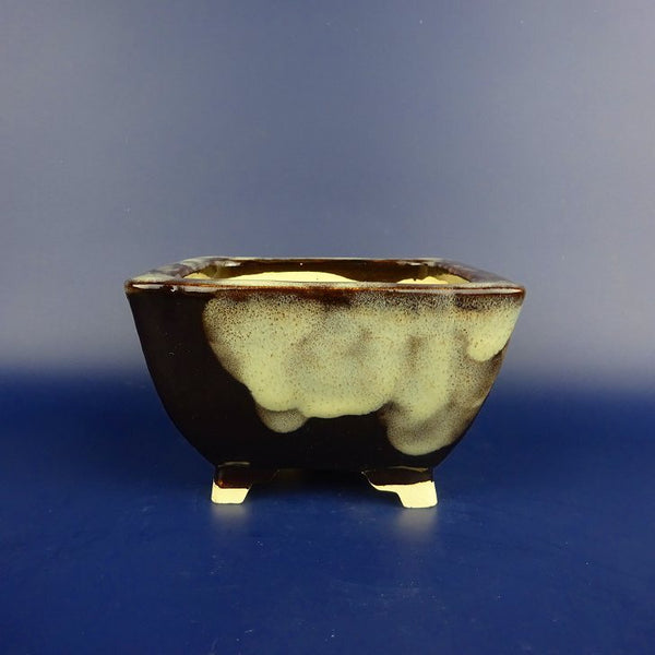 盆栽鉢 桂雲 福田桂雲 小型 長辺 約 12cm 正方鉢 釉薬  新品 1198403630