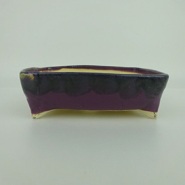 盆栽鉢 ゆうき祥石 小型 長辺 約 14cm 長方鉢 釉薬  新品 b1198421224