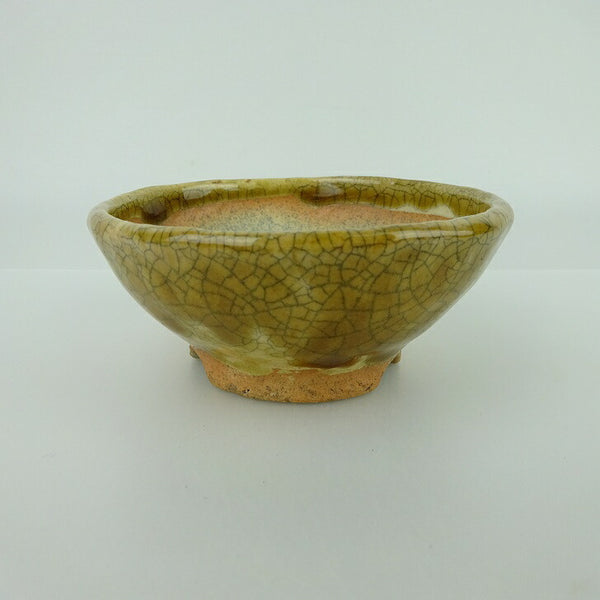 盆栽鉢 大山 大久保 欣三郎 小鉢 長辺 約9.7cm 丸鉢 釉薬 観賞用  新品 w1198405343