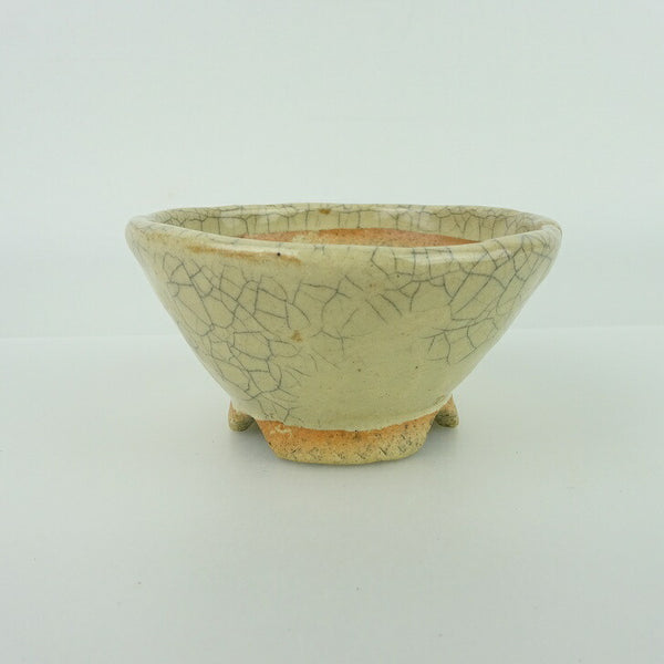 盆栽鉢 大山 大久保 欣三郎 小鉢 長辺 約8.3cm 丸鉢 釉薬 観賞用  新品 v1198441709