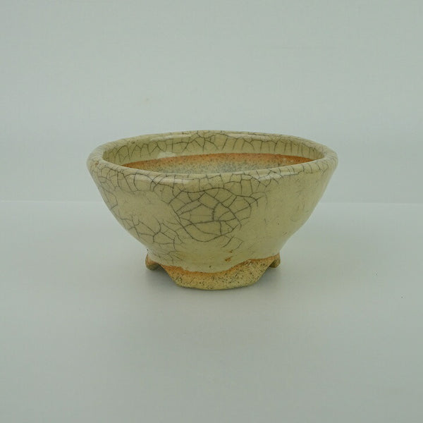 盆栽鉢 大山 大久保 欣三郎 小鉢 長辺 約8.2cm 丸鉢 釉薬  新品 p1198421456