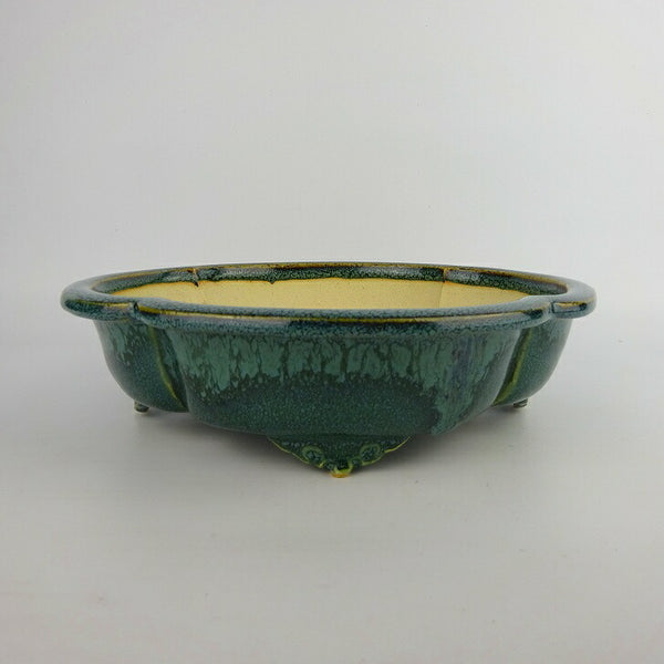 盆栽鉢 風香 風香窯 中型 長辺 約21.5cm 木瓜鉢 外縁 雲足 釉薬  新品 f1198413710