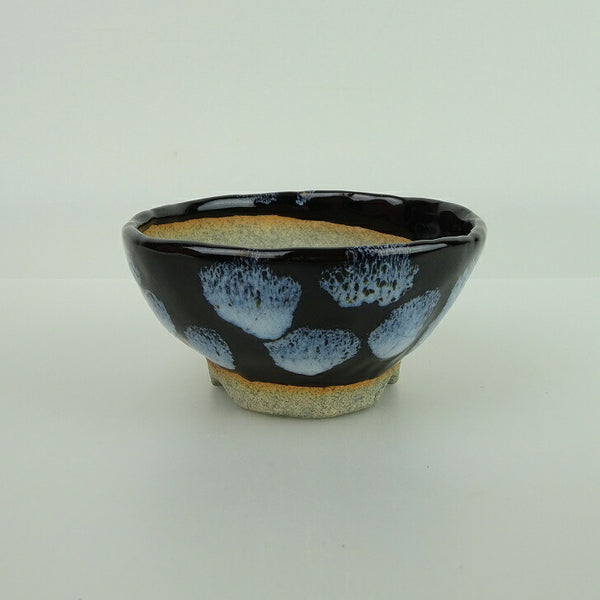 盆栽鉢 大山 大久保 欣三郎 小鉢 長辺 約8.8cm 丸鉢 釉薬  新品 b1198423958