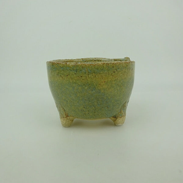 盆栽鉢 信楽焼 小型 長辺 約10.8cm 丸鉢 信楽 楽風 鉢 釉薬 観賞用  新品 f1198410179