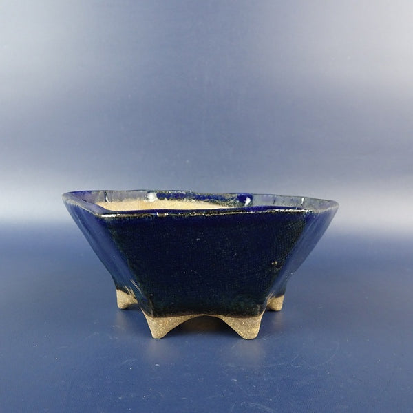 盆栽鉢 ゆうき祥石 小型 長辺 約 11.2cm 六角鉢 釉薬  新品 s1198410341