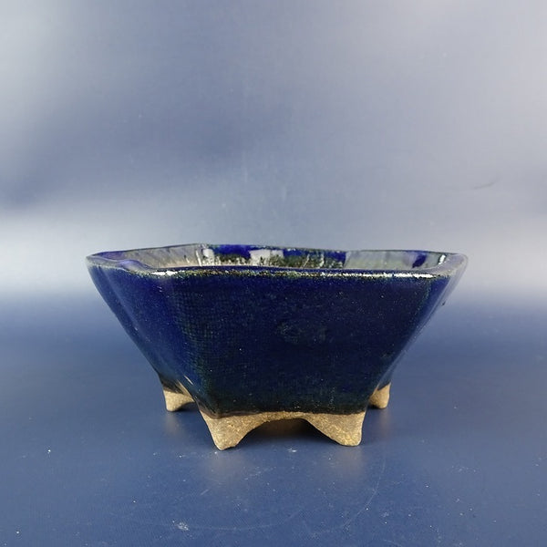 盆栽鉢 ゆうき祥石 小型 長辺 約 11cm 六角鉢 釉薬  新品 v1198438230