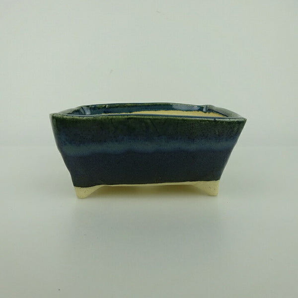 盆栽鉢 ゆうき祥石 小型 長辺 約 12.5cm 長方鉢 釉薬 観賞用  新品 o1198429703