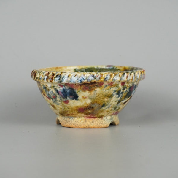 盆栽鉢 大山 大久保 欣三郎 小型 長辺 約12.5cm 丸鉢 釉薬  新品 1198409806