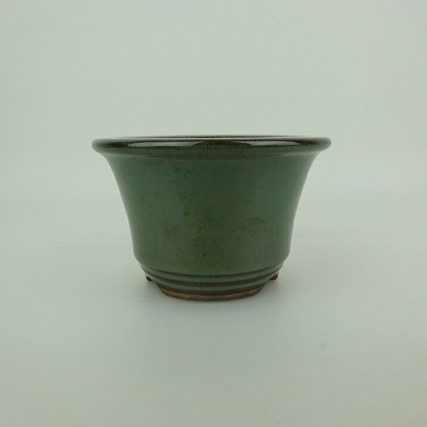 盆栽鉢 小石原焼 小型 長辺 約11.6cm 丸鉢 外縁 下帯 釉薬 観賞用  新品 1198404471