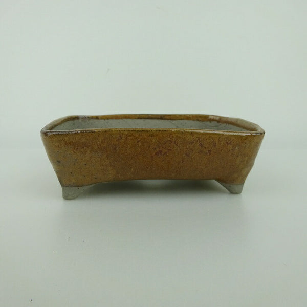 盆栽鉢 ゆうき祥石 小型 長辺 約 13.8cm 長方鉢 釉薬 観賞用  新品 r1198405425