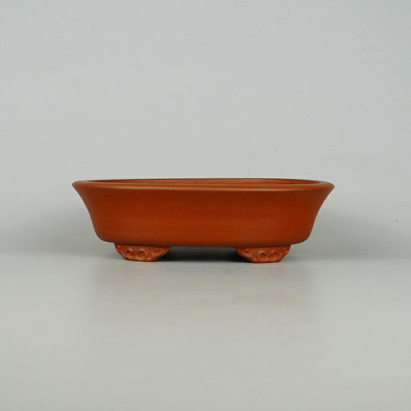 盆栽鉢 壱興造記 渡辺 一弘 小型 長辺 約19cm 楕円鉢 雲足 小判 泥物  新品 f1198403399