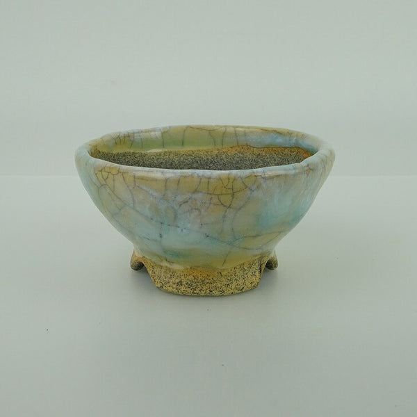 盆栽鉢 大山 大久保 欣三郎 小鉢 長辺 約8.3cm丸鉢 釉薬  新品 l1198409980