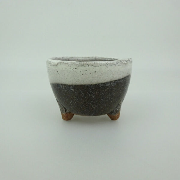 盆栽鉢 信楽焼 小鉢 長辺 約7.3cm 丸鉢 信楽 楽風 鉢 釉薬 観賞用  新品 1198407862