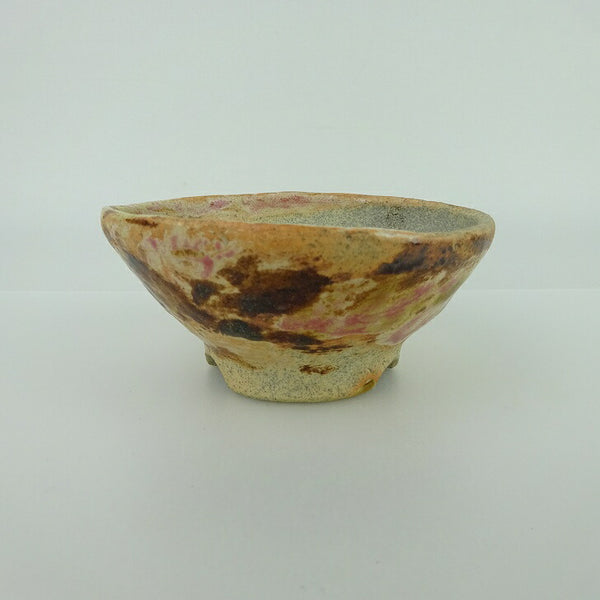 盆栽鉢 大山 大久保 欣三郎 小鉢 長辺 約9.5cm 丸鉢 釉薬  観賞用 新品 1198405277