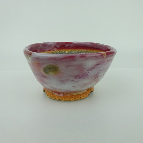 盆栽鉢 大山 大久保 欣三郎 小鉢 長辺 約9cm丸鉢 釉薬  新品 q1198412781