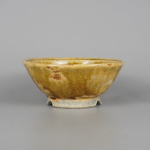 盆栽鉢 大山 大久保 欣三郎 小型 長辺 約14cm 丸鉢 釉薬  新品 e1198417052