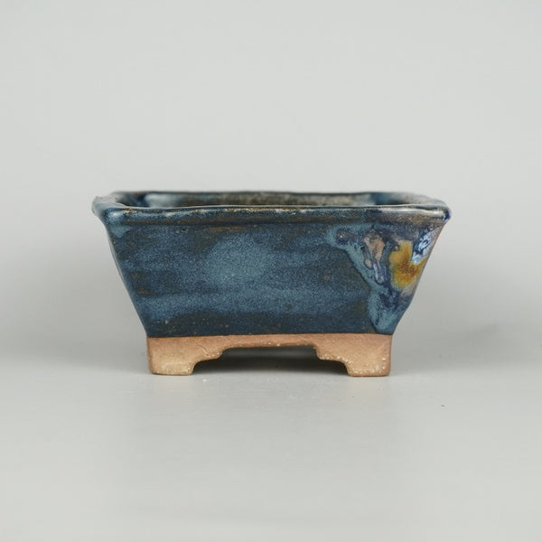 盆栽鉢 大山 6 大久保 欣三郎 小型 長辺 約12.5cm 正方鉢 釉薬  新品 g1198416637