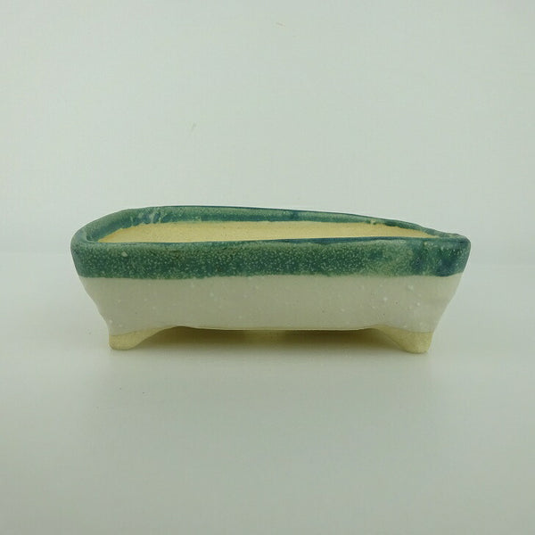 盆栽鉢 ゆうき祥石 小型 長辺 約 13.8cm 長方鉢 釉薬 観賞用  新品 l1198411076