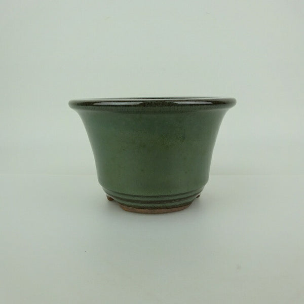 盆栽鉢 小石原焼 小型 長辺 約11.6cm 丸鉢 外縁 下帯 釉薬 観賞用  新品 d1198420782