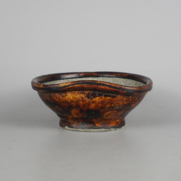 盆栽鉢 文山 越前文山 小型 長辺 約 15cm 鯖江園芸 変形 丸鉢 釉薬 h1198421392