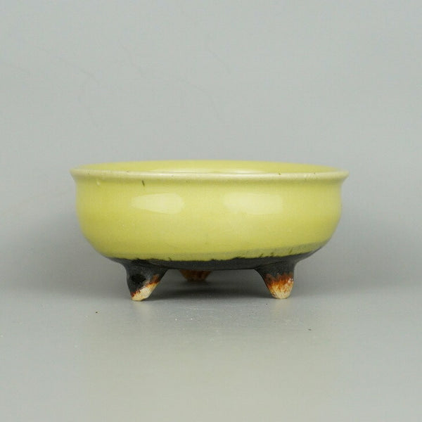 盆栽鉢 虹 平安虹泉 小鉢 長辺 約9.6cm 丸鉢 釉薬  新品 x1198408245