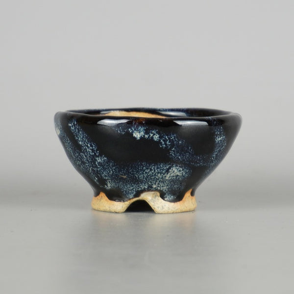 盆栽鉢 大山 大久保 欣三郎 小鉢 長辺 約 8.2cm 丸鉢 釉薬  新品 w1198406394