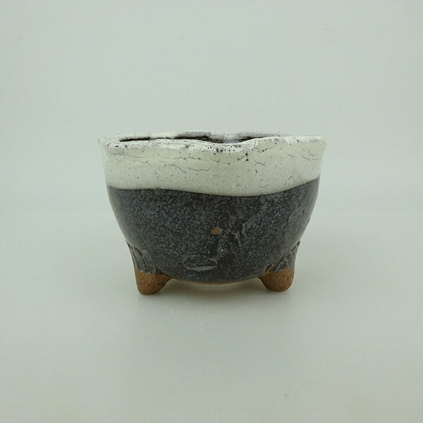 盆栽鉢 信楽焼 小型 長辺 約11.2cm 丸鉢 信楽 楽風 鉢 釉薬 観賞用  新品 q1198418003